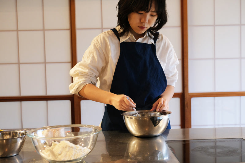割ッ烹レ クオリティ エプロン 藍紺 150g（オーガニックコットン100