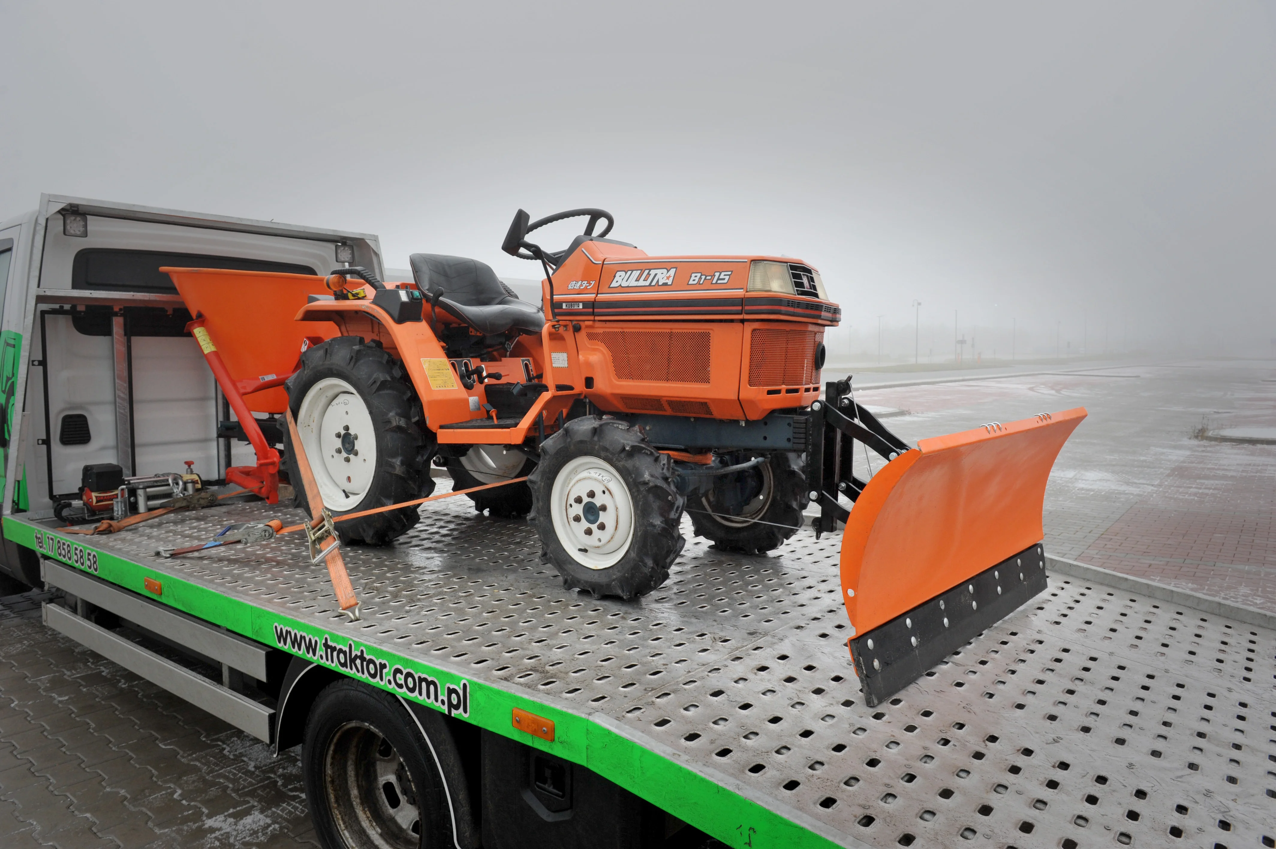 Winter is the time for Kubota Bulltra B1-15 + snow plow + sand