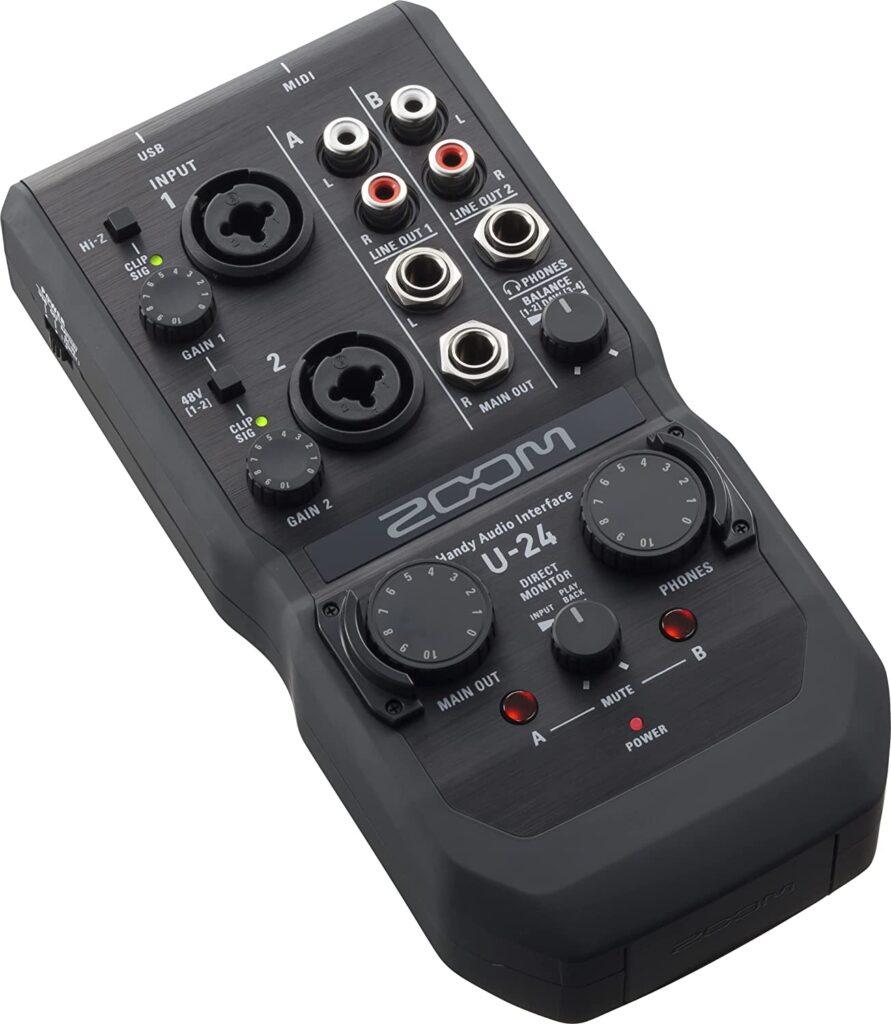 ライブ同期用にオーディオインターフェイスのZOOM「U-24」を購入。使用