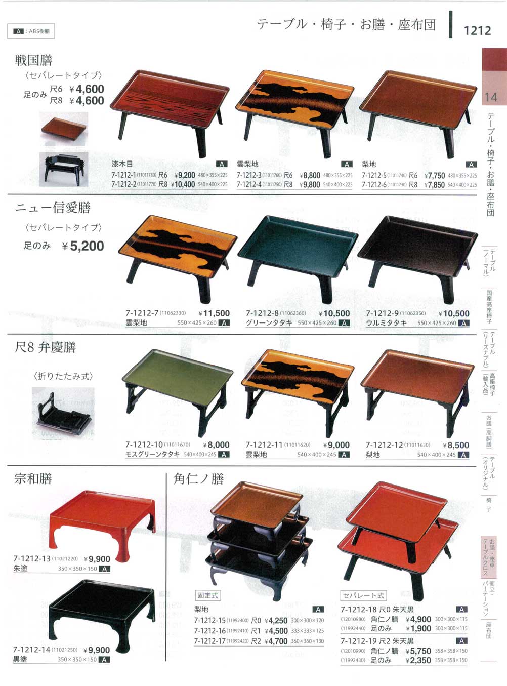宗和膳 黒塗（商品番号7-1212-14）