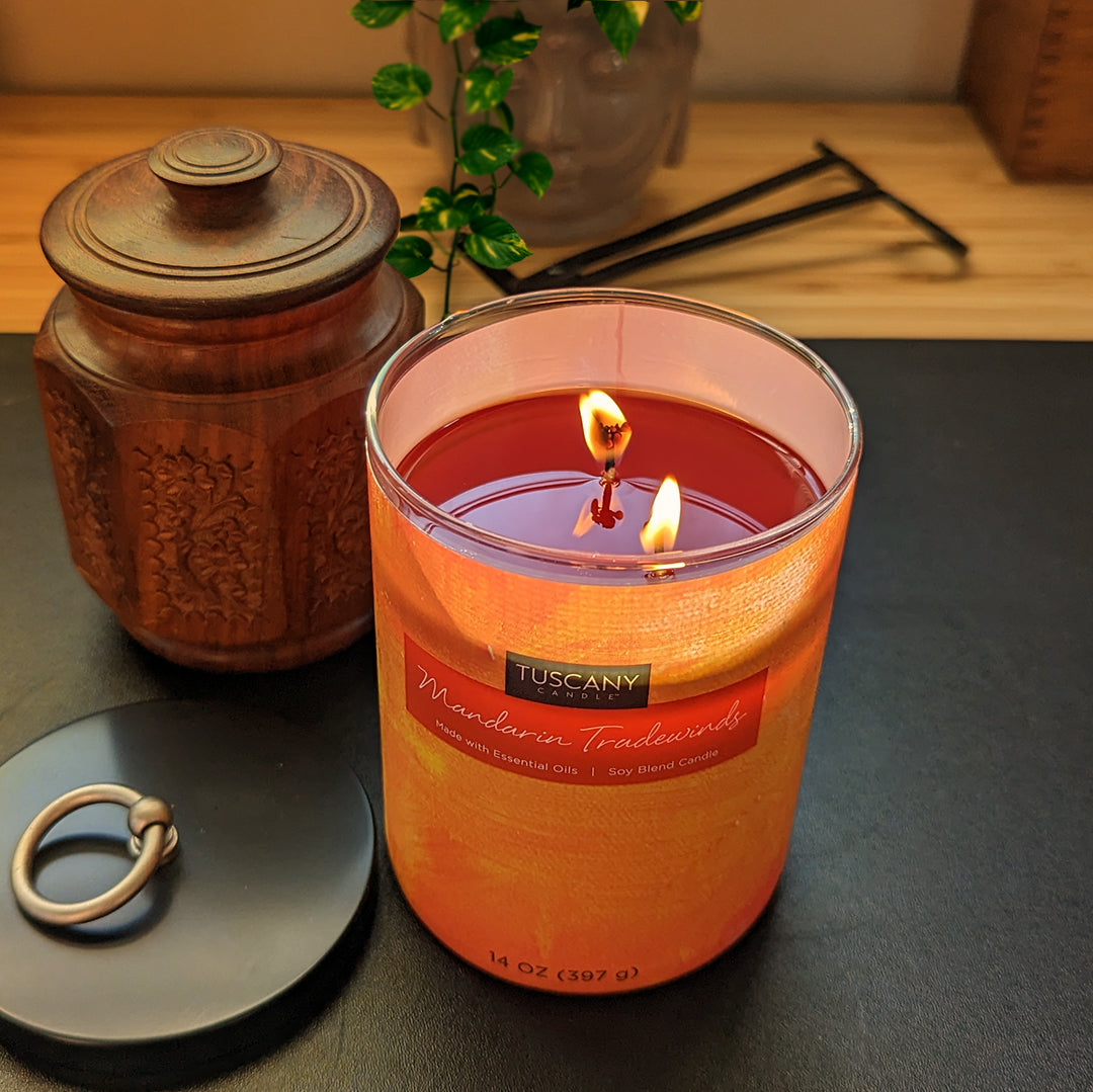 Mandarin Tradewinds Scented Jar Candle (14 oz) – Home Décor Collection