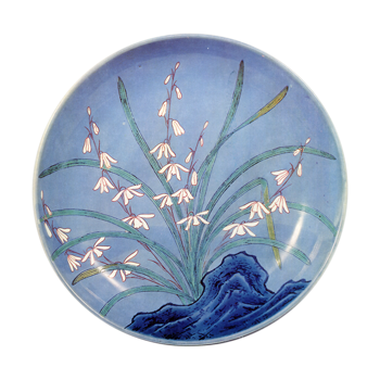 色鍋島 色絵 白蘭文 尺皿 | 鶴田 純久の章 お話