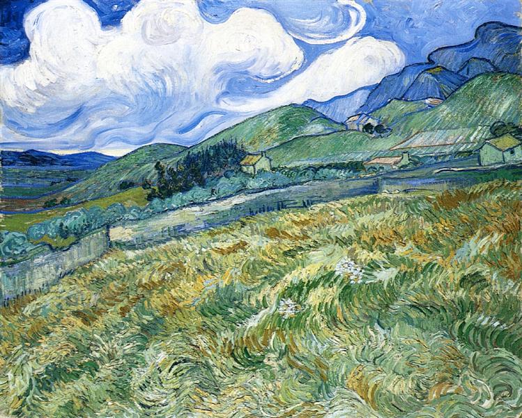 Wheatfield with Mountains in the Background, 1889 - Vincent van