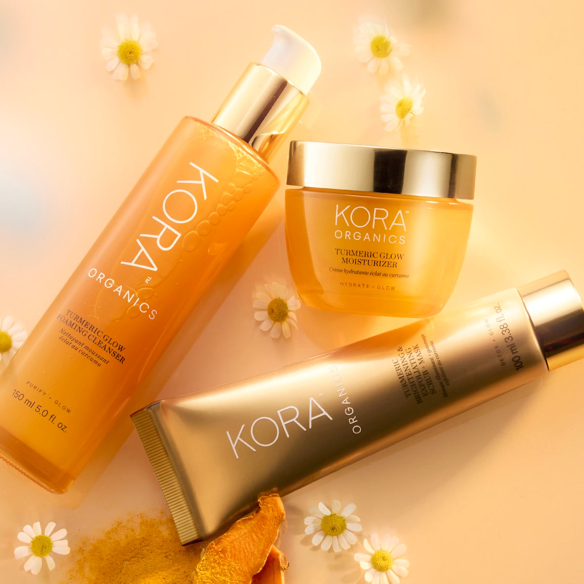 KORA Organics Turmeric Glow - Mask, Cleanser, Moisturizer