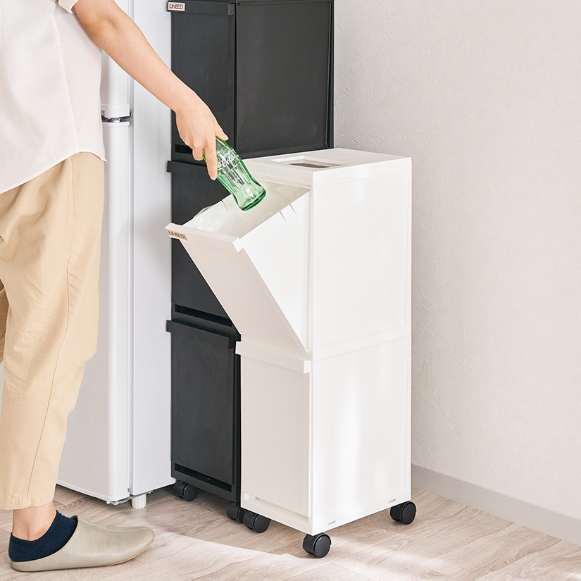 ゴミ箱 30L 3個セット ユニード スリムペール キャスター付 多段 3分別