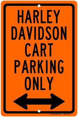 Vintage Harley Davidson Cart Parking Only, BO - Vintage Golf Cart