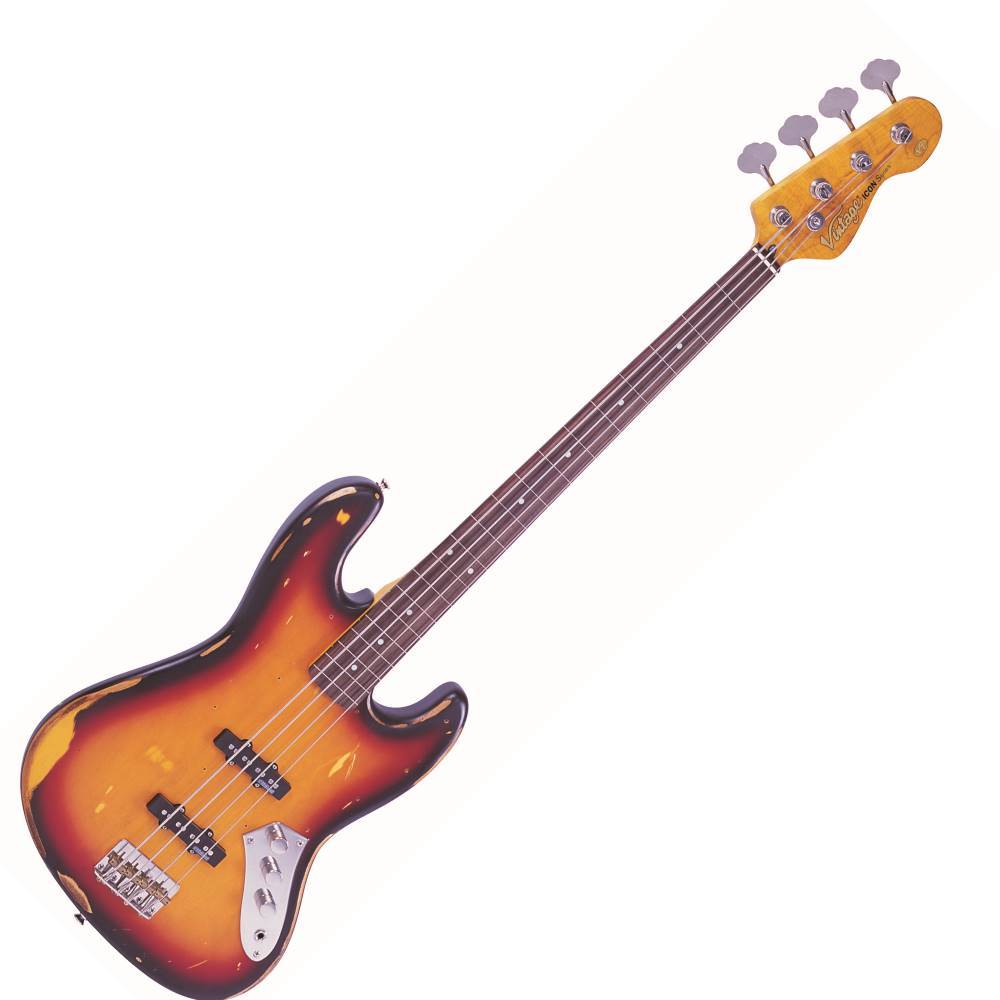 Vintage V74 ICON Fretless Bass ~ Sunset Sunburst – VintageGuitarsRus