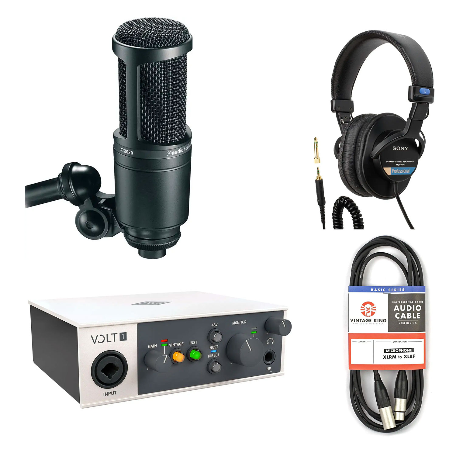 Universal Audio VOLT 1 Bundle with Microphone and Headphones