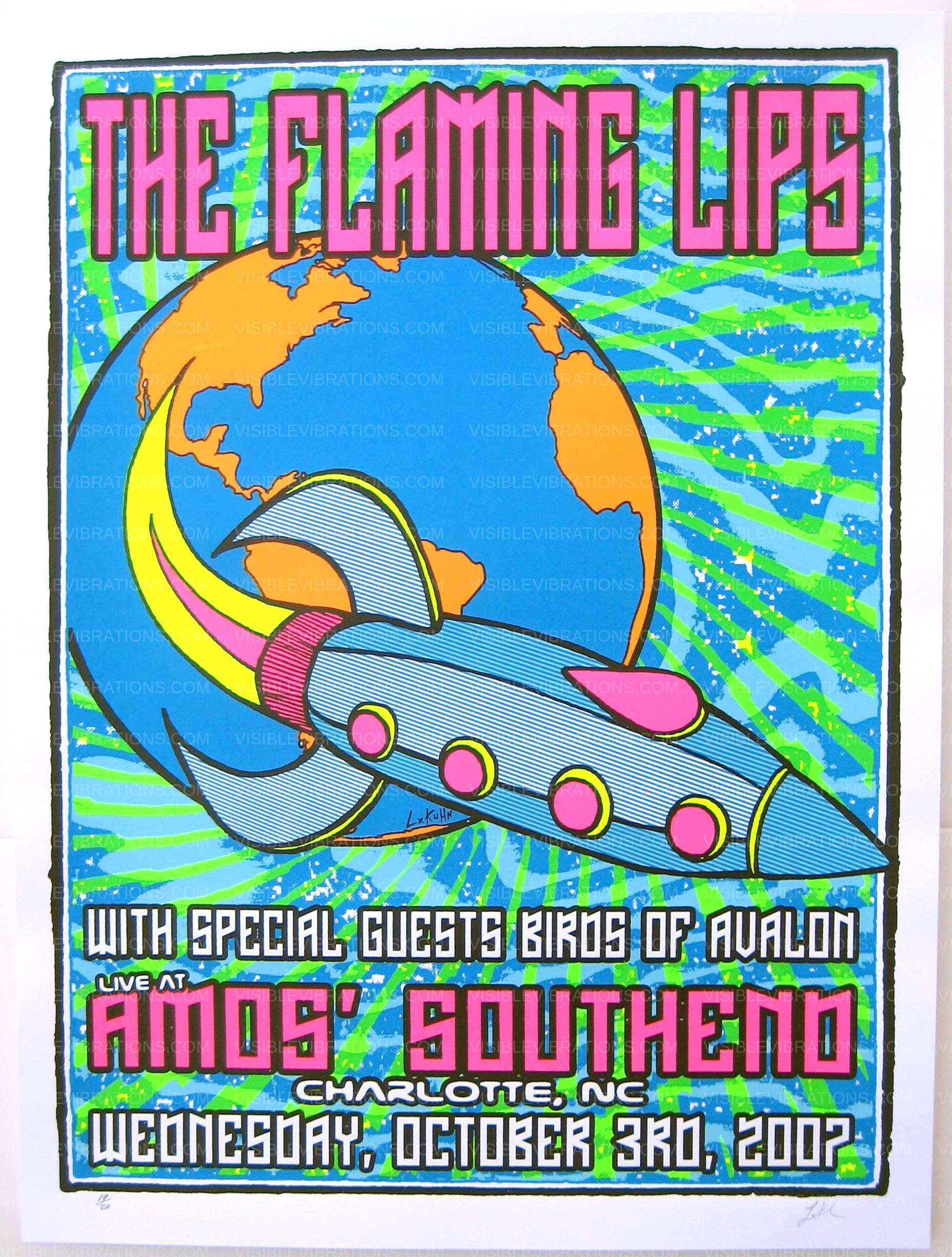 The Flaming Lips Poster Lindsey Kuhn concert in Charlotte, NC