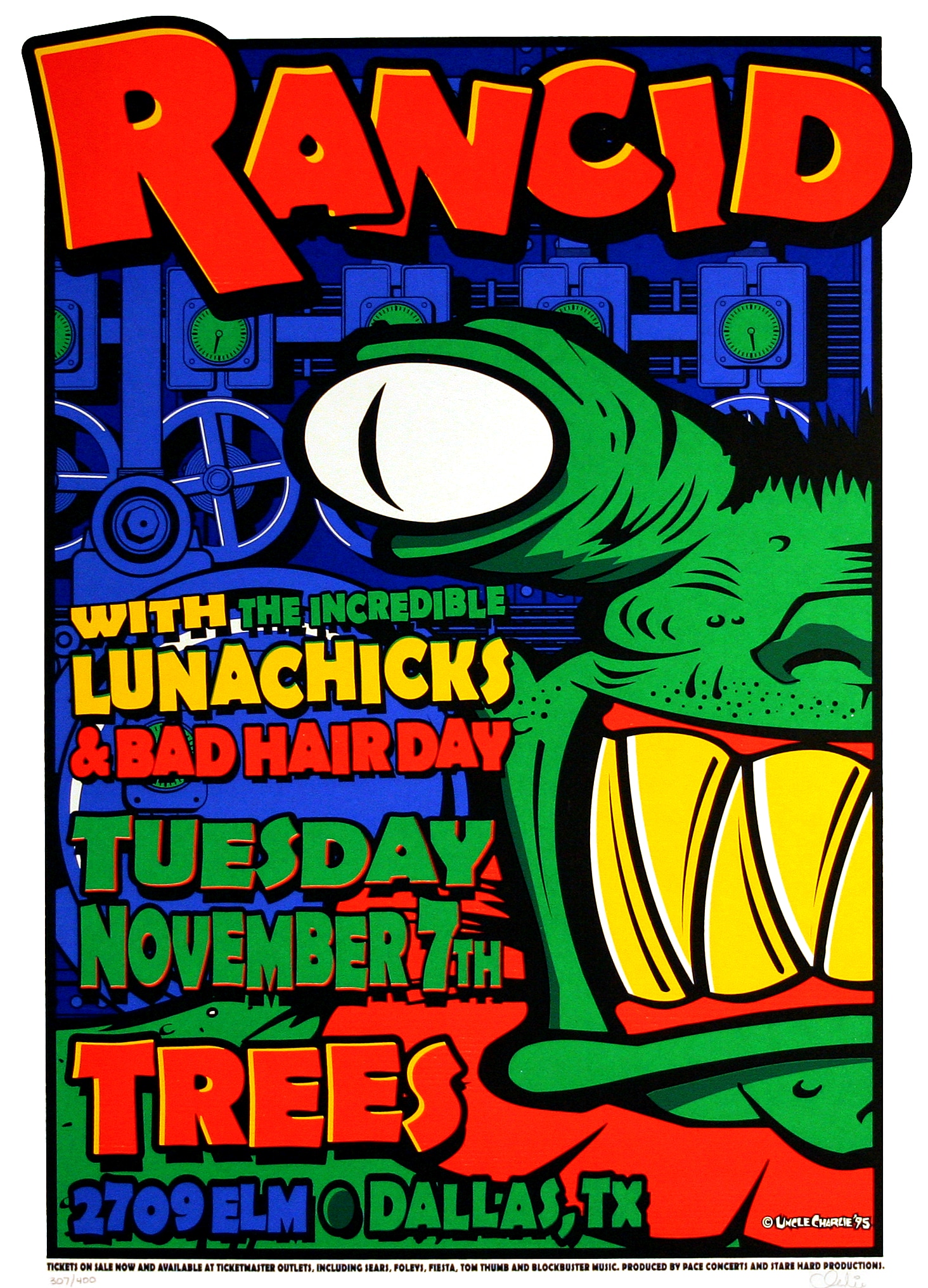 Rancid Concert Poster Dallas 1995 | Visible Vibrations
