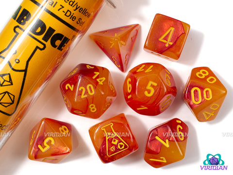 Gemini Yellow-Red & Yellow | Lab 8 (2024) | Chessex Dice Set (7+1
