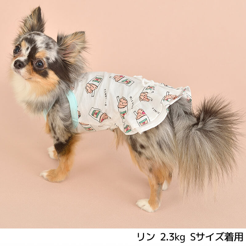 フラペチーノ柄ワンピ XS/S/M/L/XL/XXL TINOTITO-ティノティート- 犬服