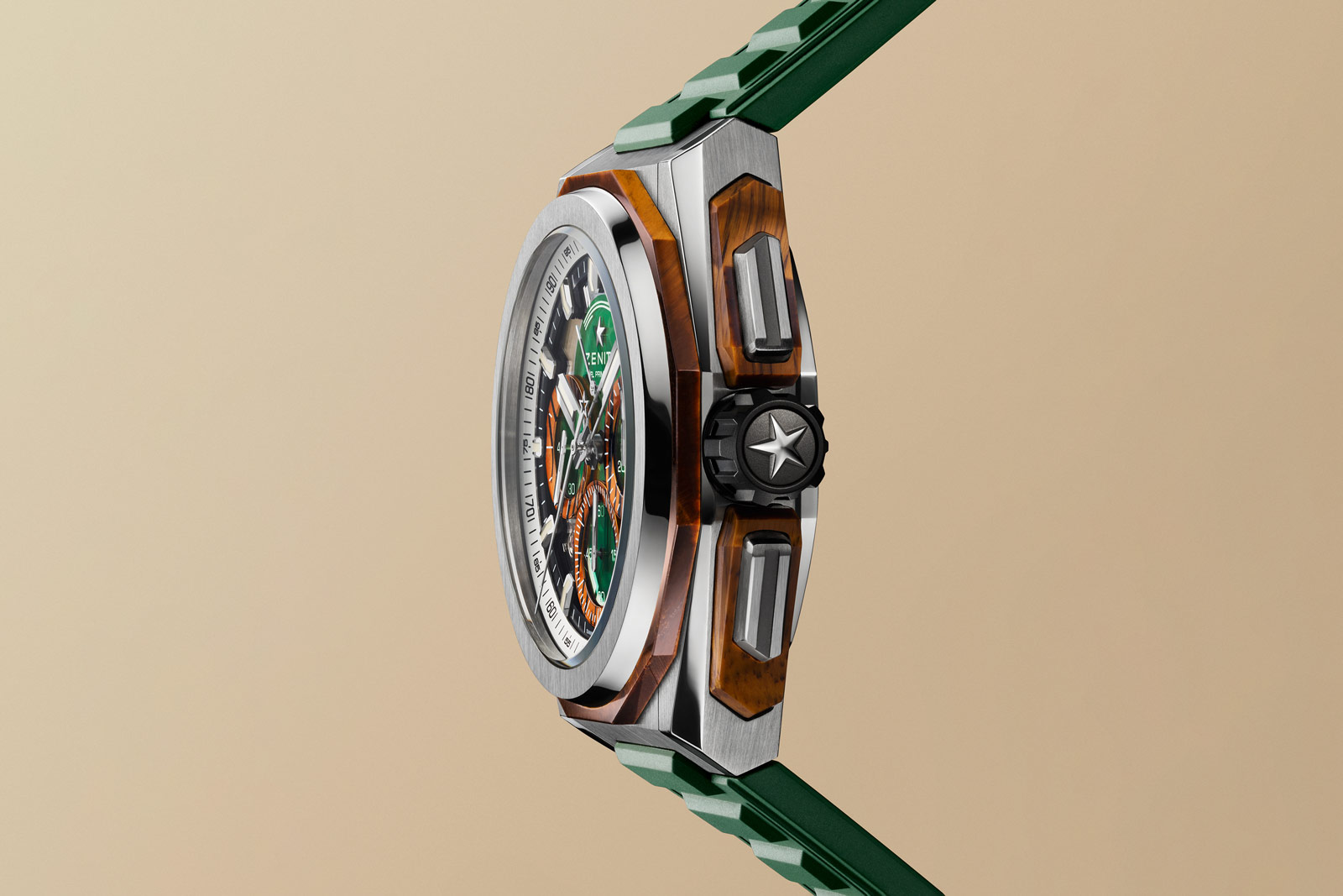 Zenith's 1/100th Second Chronograph Inlaid with Tiger's Eye | SJX