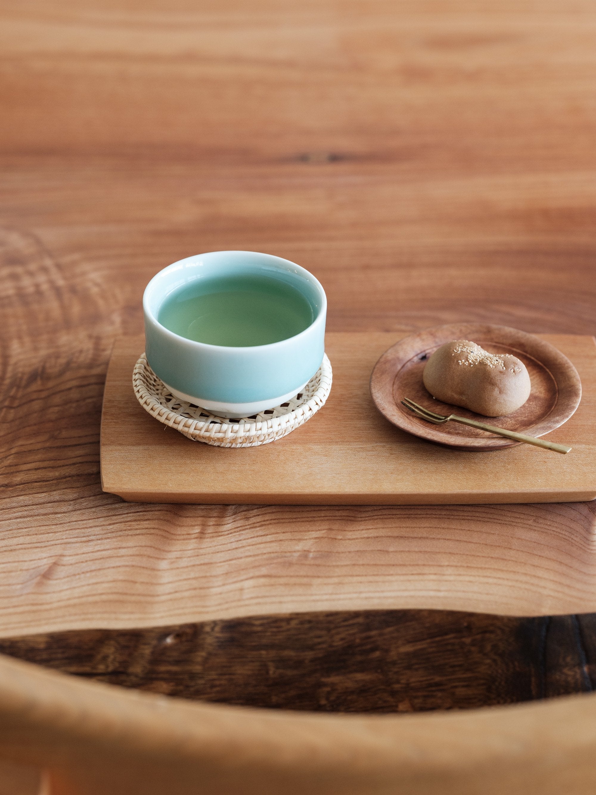 煎茶道 神代タモ碗入＋染付煎茶椀5客セット23 煎茶道 神代タモ碗入＋染
