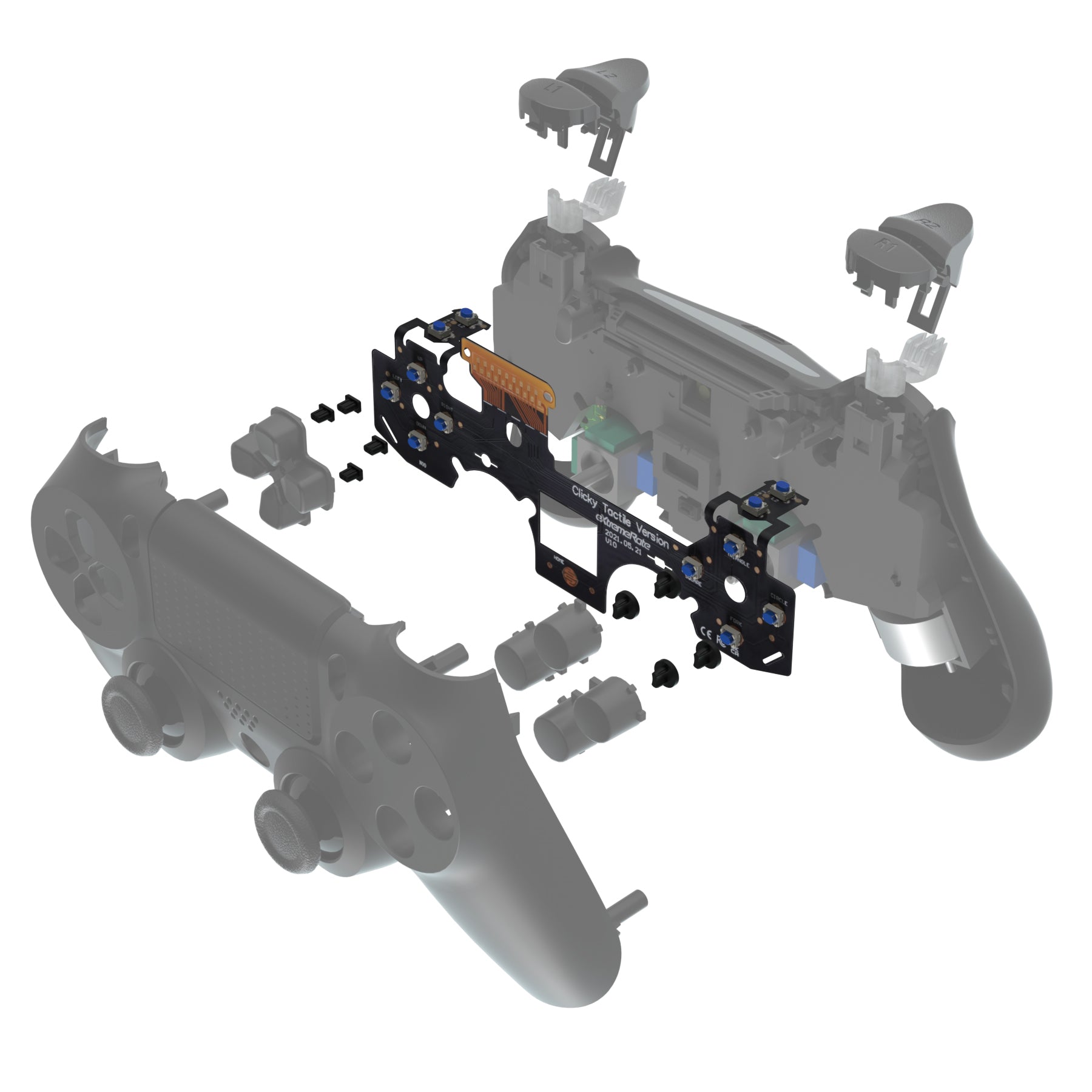 Whole Tactile Clicky Kit Compatible With PS4 CUH-ZCT2 Controller