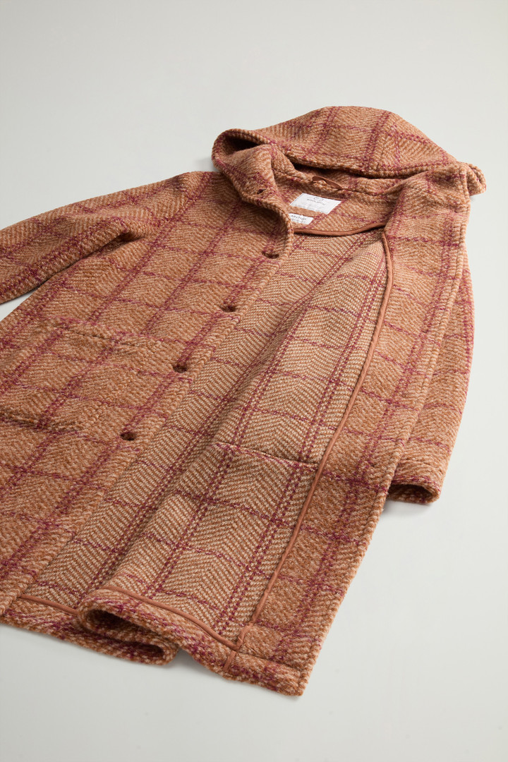 Women's Gentry Long Check Coat with Hood brown | Woolrich US