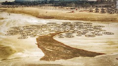 ドバイの海岸に描く巨大な砂絵 ギネス記録のアーティスト(1/2) - CNN.co.jp