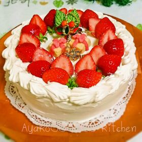 苺のケーキ おまとめ2点 ローズリース、 クリスマスローズリース 苺の