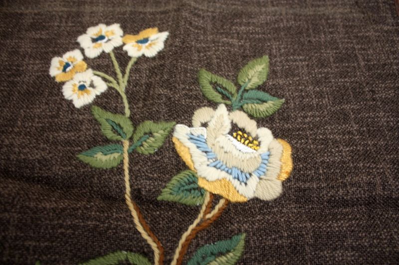 蚤の市 ヨーロッパ アンティーク 東欧 手刺繍 壁掛け 鳥と花 蚤の市