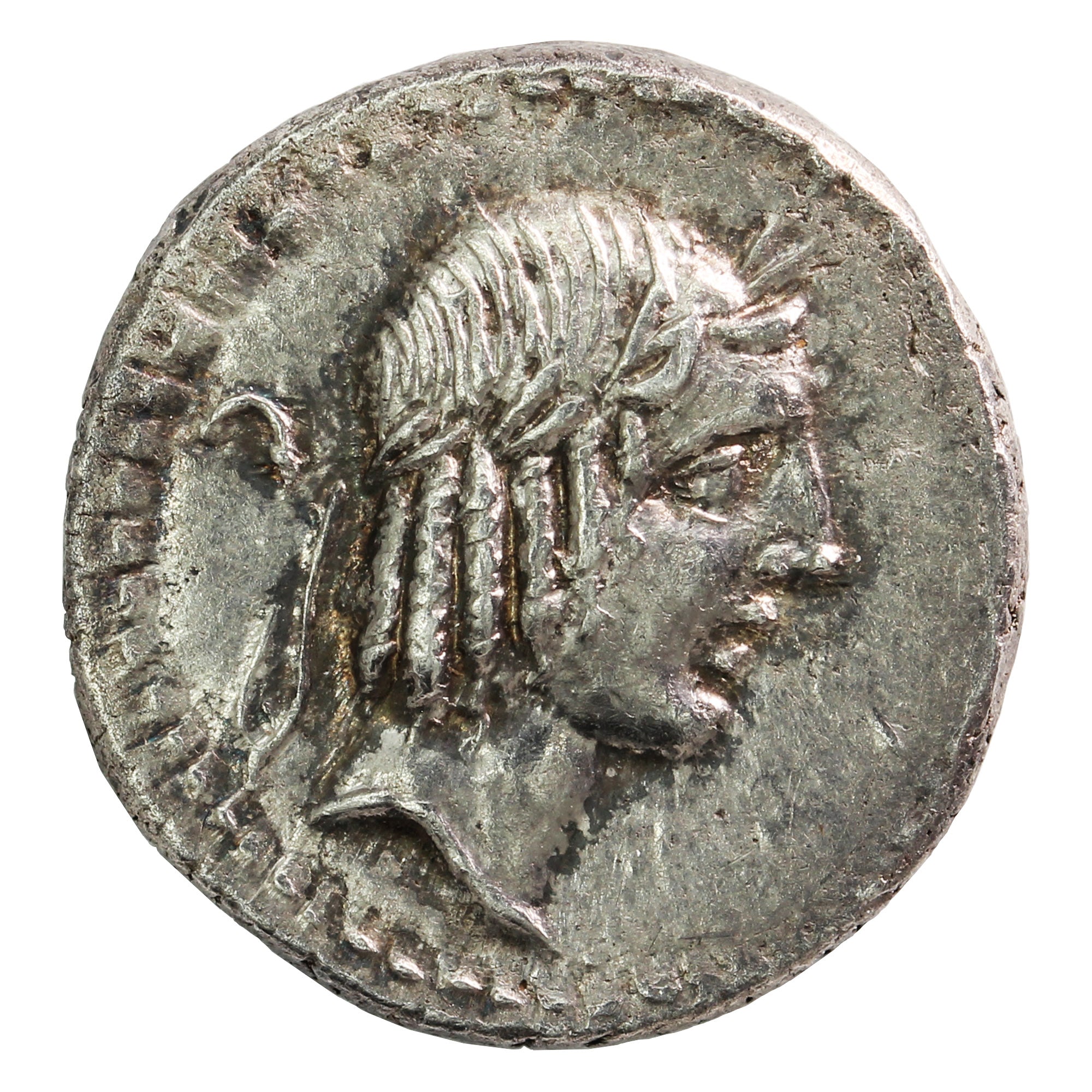 Ancient Roman Republic 90BC Apollo Calpurnius Piso Frugi Silver