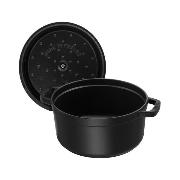 Staub - 4 QT (3.8 L) 24 cm Matte Black Round Cocotte — Consiglio's