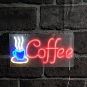 看板を点灯-コーヒーネオンLEDボード | Cool Mania