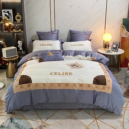 Celine 布団カバーセット4点 エジプト超長綿100％ 手触りがいい 快適