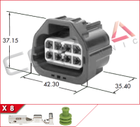 7282-5574-10 - Yazaki | YESC.28-8P-A - Corsa Technic | 8-Way Kit
