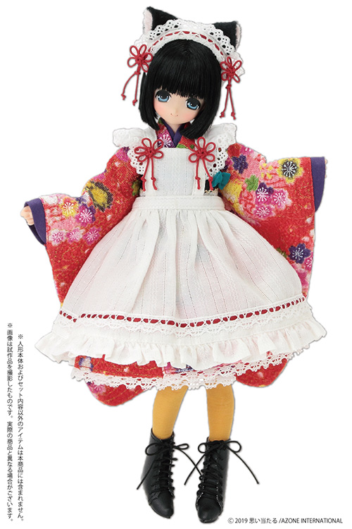 POC474【1/6サイズドール用】PNS ねこみみ和装メイドセットIII