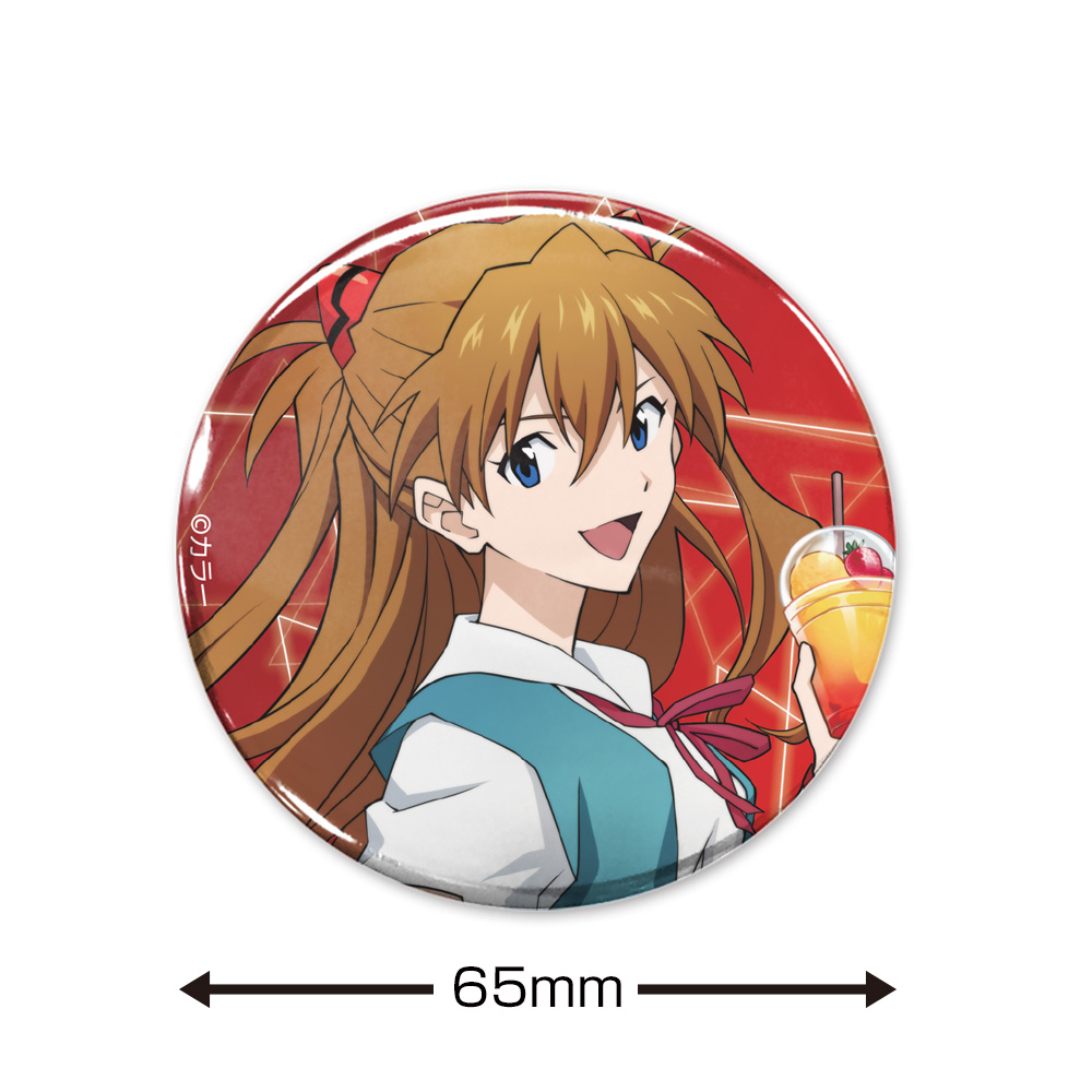 描き下ろし 式波・アスカ・ラングレー 65mm缶バッジ 制服Ver