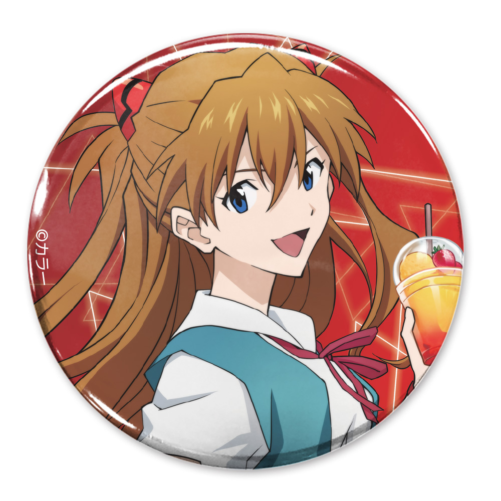 描き下ろし 式波・アスカ・ラングレー 65mm缶バッジ 制服Ver