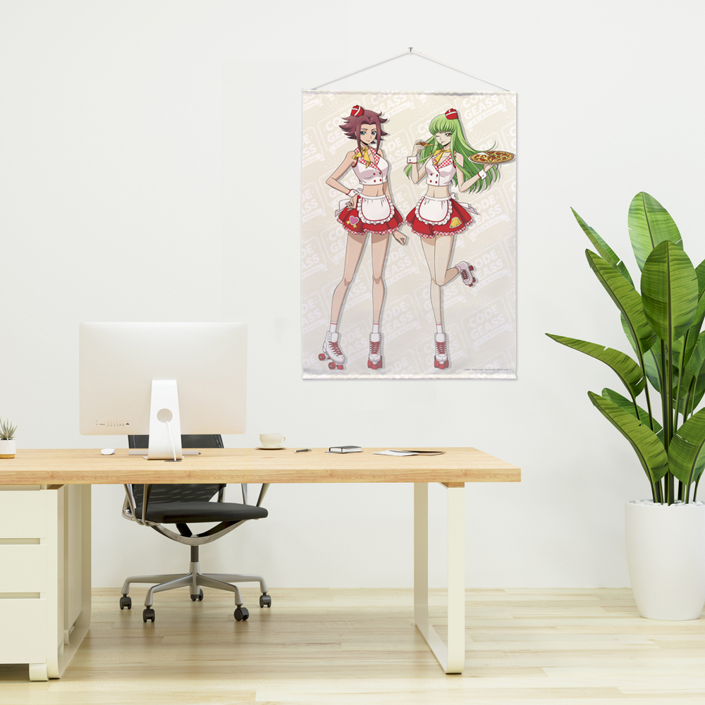 描き下ろし C.C.＆カレン 100cmタペストリー アメリカンダイナーVer