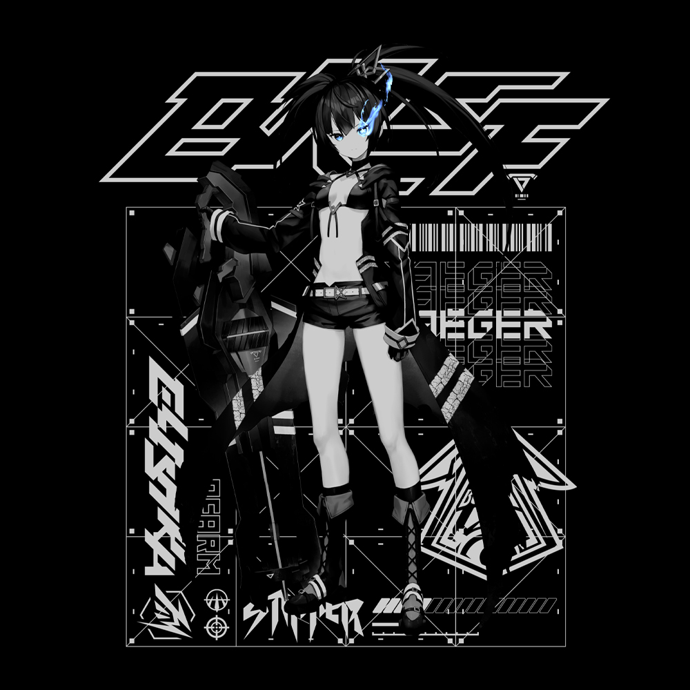 エリシュカ Tシャツ [ブラック☆ロックシューター FRAGMENT