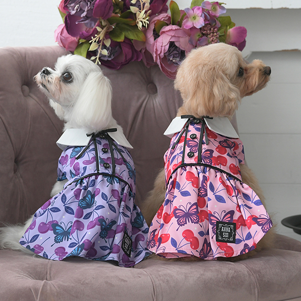 ANNA SUI（アナ スイ）リボンタイチェリー総柄ワンピ | 犬服・ドック