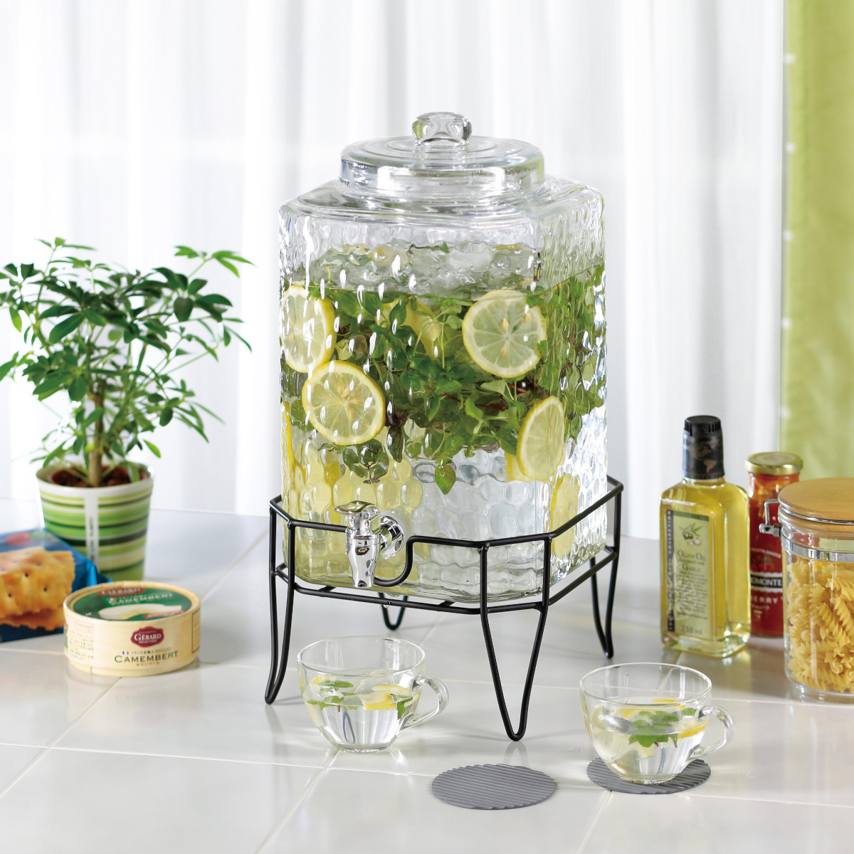 ガラスドリンクサーバー 10L スタンド付 - アウトドア・キャンプ用品