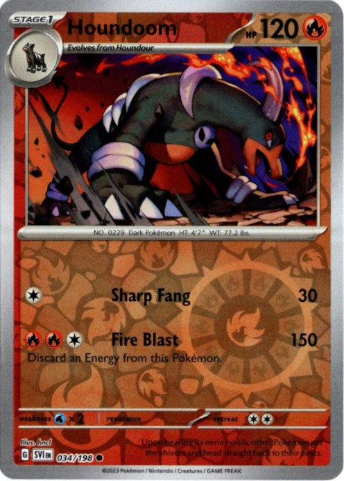 ヘルガー 海外版 英語版 リバホロ Houndoom - 034/198 -【Card Chicken】