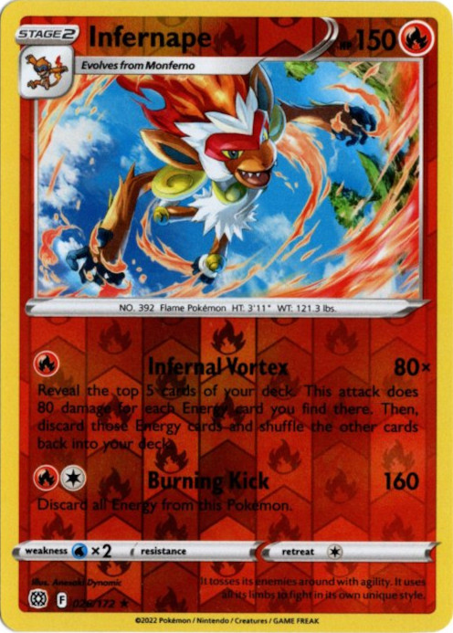 ゴウカザル 海外版 英語版 リバホロ Infernape - 026/172 -【Card