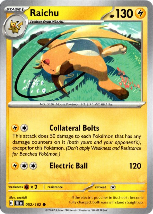 ライチュウ 海外版 英語版 Raichu - 052/162 -【Card Chicken】