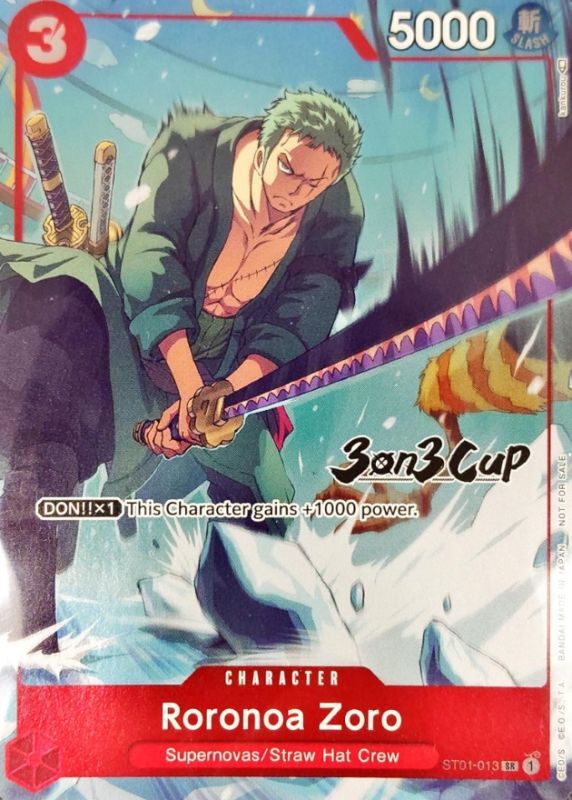 ロロノア・ゾロ(未開封/英語版/3on3CUP/illust:kankurou)【SR】{ST01-013}