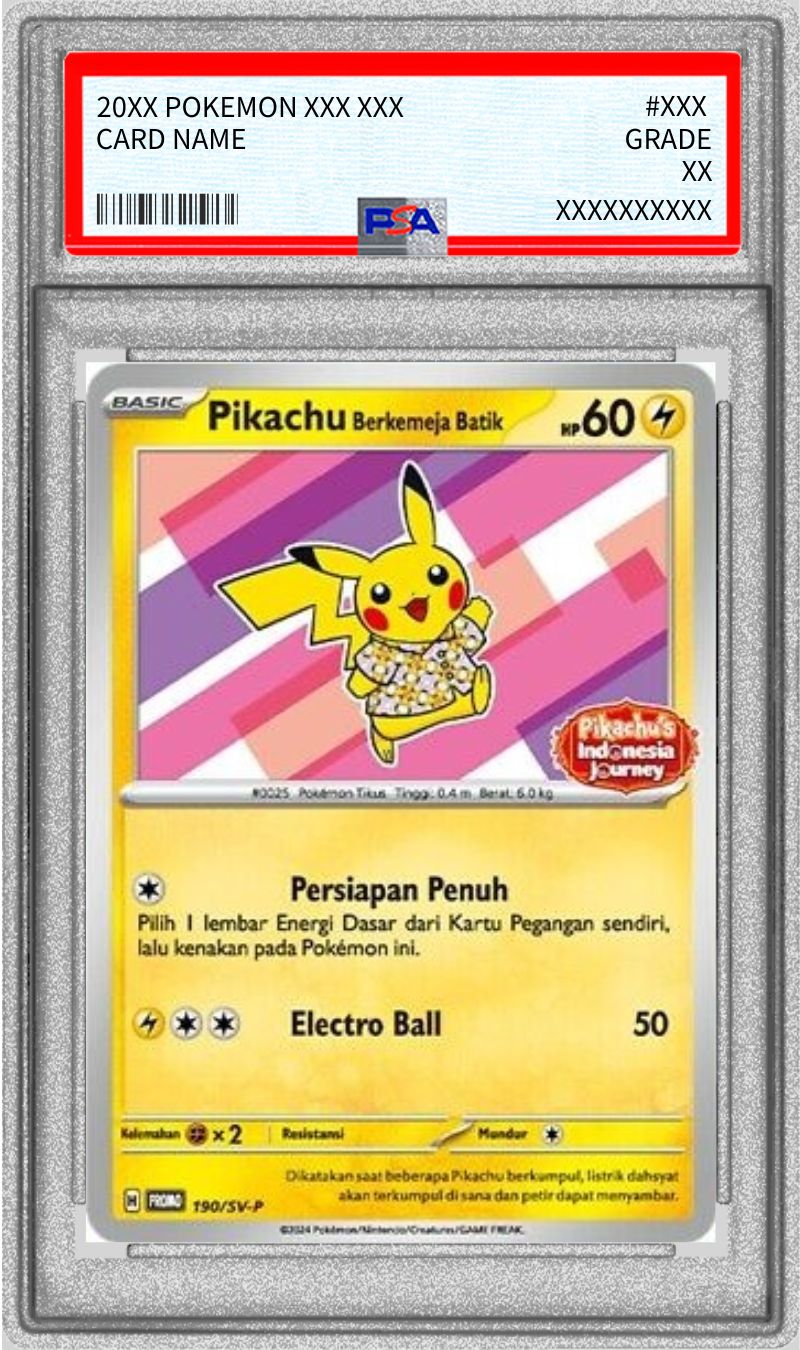 PSA10鑑定済〕バティックシャツのピカチュウ(ピカチュウ柄ピンク)【P
