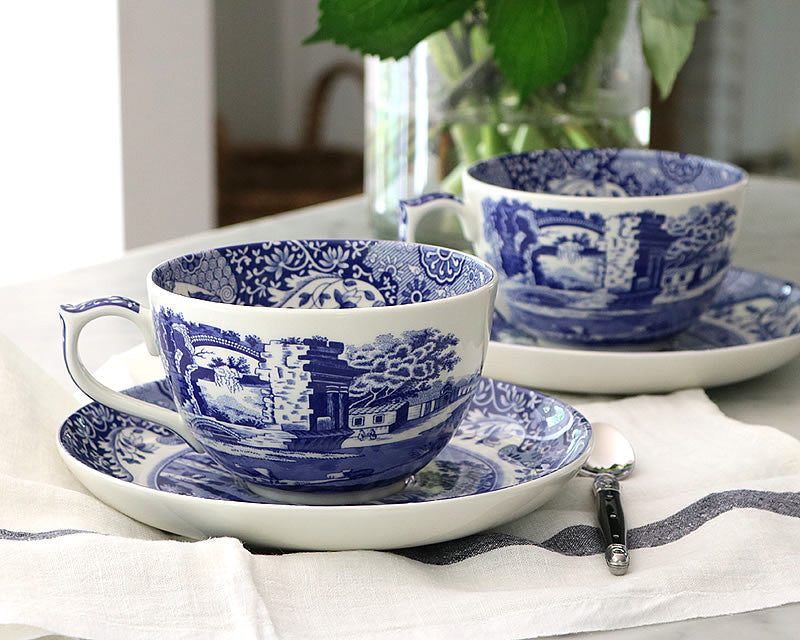 Blue Italian Large Cup and Saucer – Cassandra's Kitchen