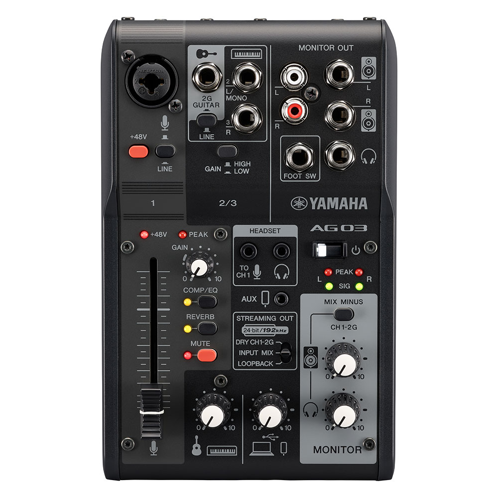 ヤマハ YAMAHA AG03 MK2 B 3チャンネル ライブストリーミングミキサー