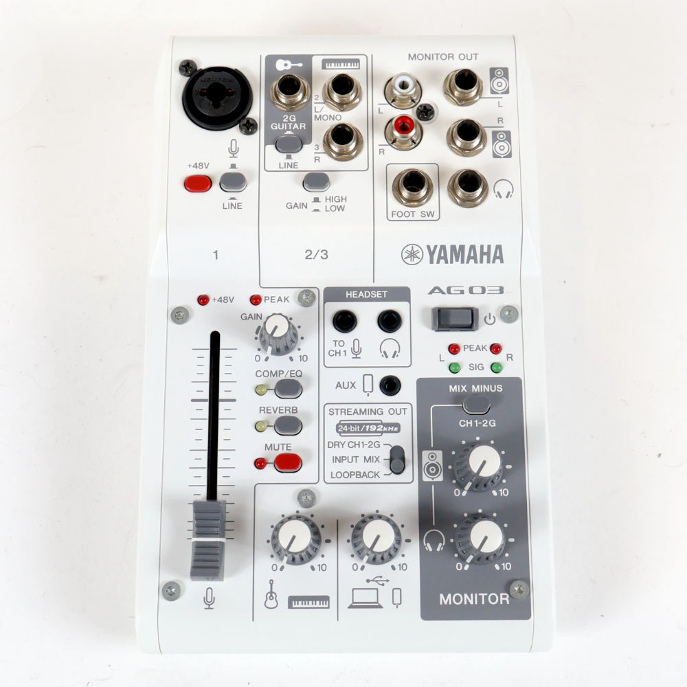 中古】 ミキサー ヤマハ YAMAHA AG03 mk2 W ライブストリーミング