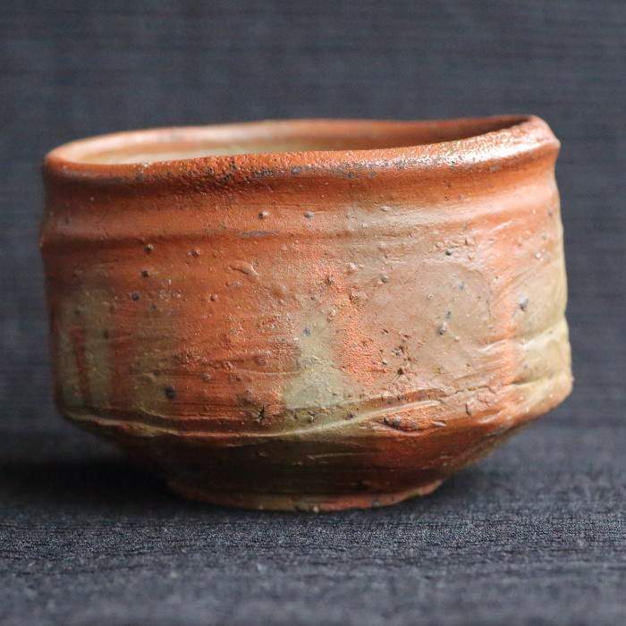 森本良信 備前焼緋襷茶盌 抹茶碗 茶道用具 茶の湯 茶陶器