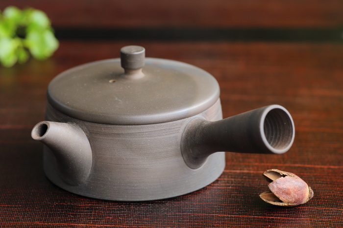 伊藤成二 窯変一文字蓋急須 作家もの常滑焼茶器 日本茶中国茶用横手