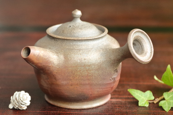 小川甚八 蛙付急須 満容量220ml 作家もの煎茶器 手作りのティーポット