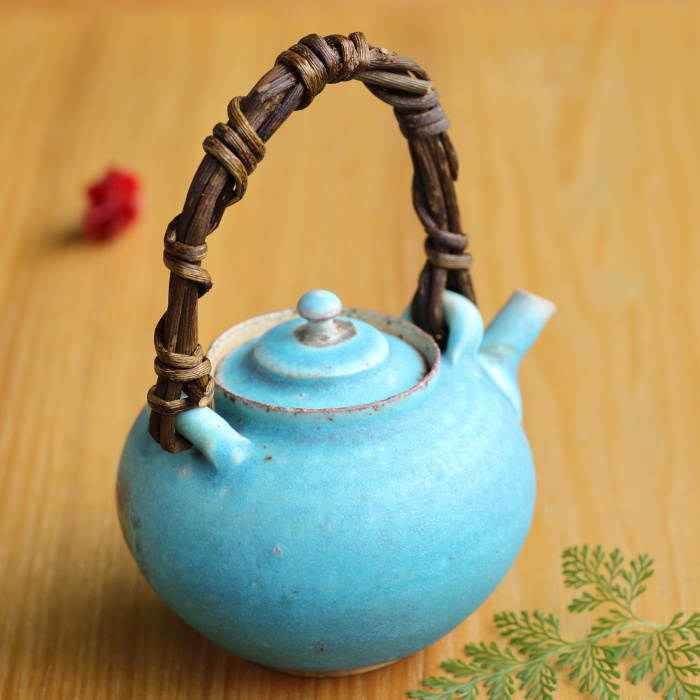 山田想 青土瓶 常滑焼急須 作家もの煎茶器 満容量230ml 登り窯焼成 共箱