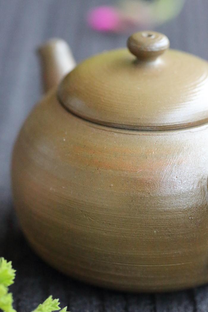豊増一雄 唐津紫砂茶銚 満容量130ml 登り窯焼成 無釉焼〆 作家もの煎茶