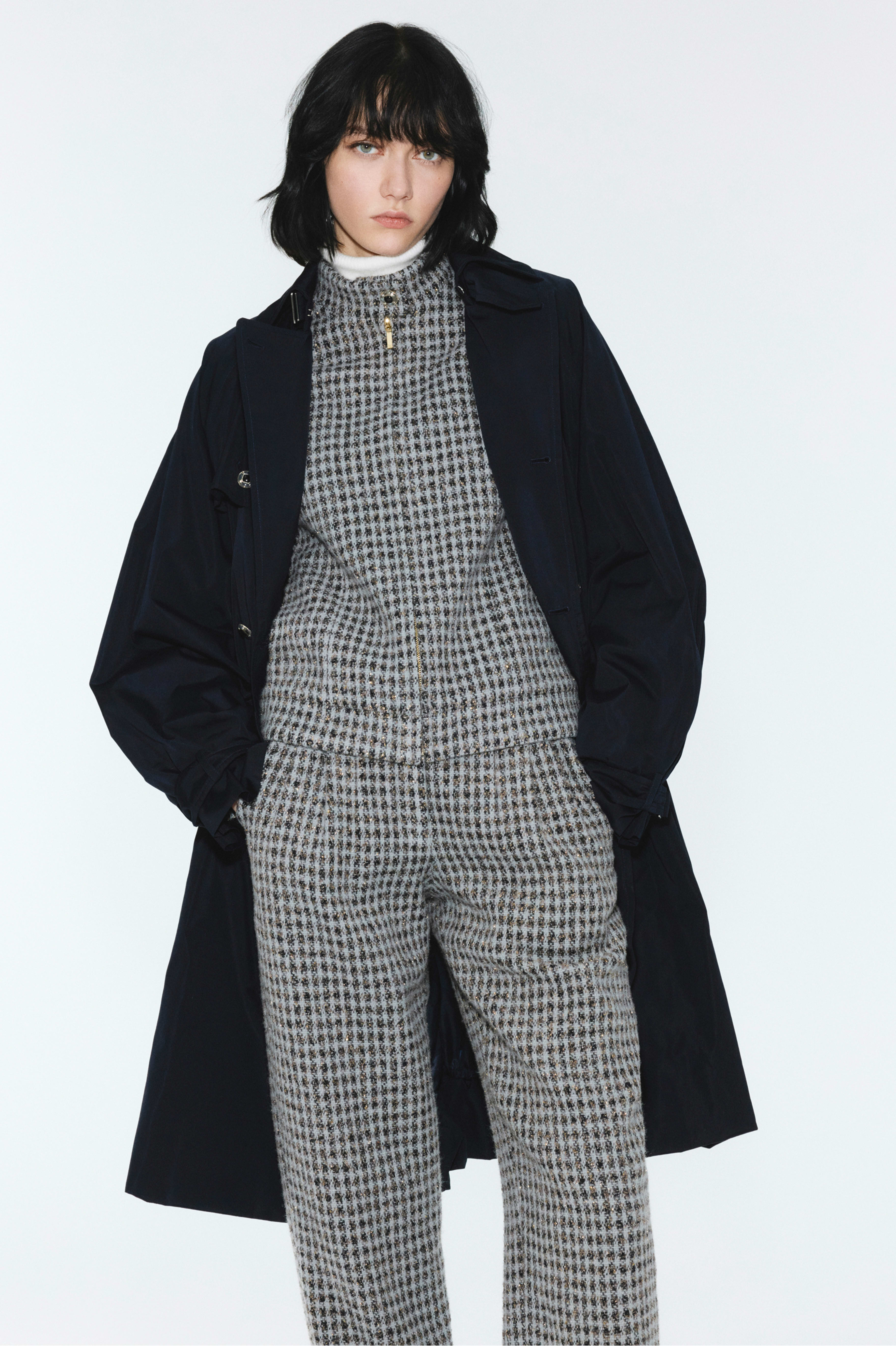Trench coat - Cotton & silk, navy blue — Fashion | CHANEL