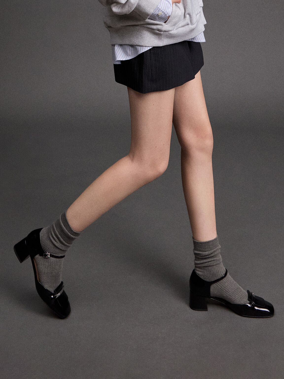 Black Box Leather Square-Toe D'Orsay Ankle-Strap Pumps - Black Box